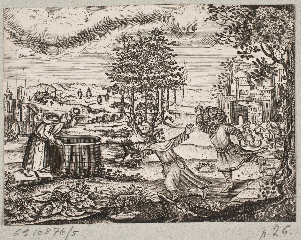 Illustrazione per Adam Olearius, “Persianischer Rosenthal von einem Sinnreichen Poeten Schich Saadi [...]”, Schleswig 1660 da J. Muller