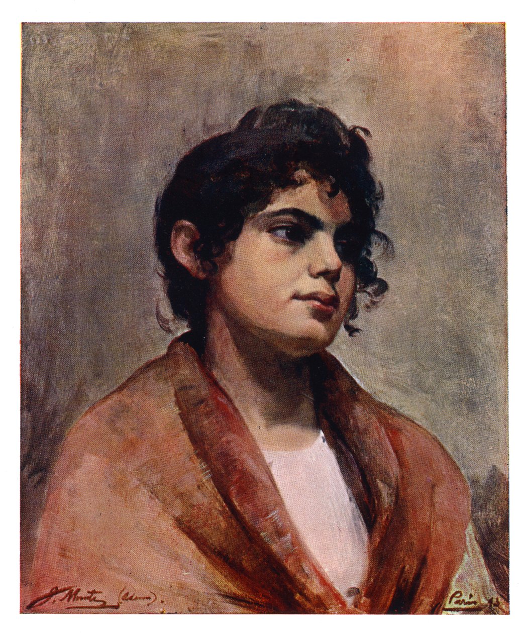 Studio della testa di una ragazza italiana, 1901 da J Muntz