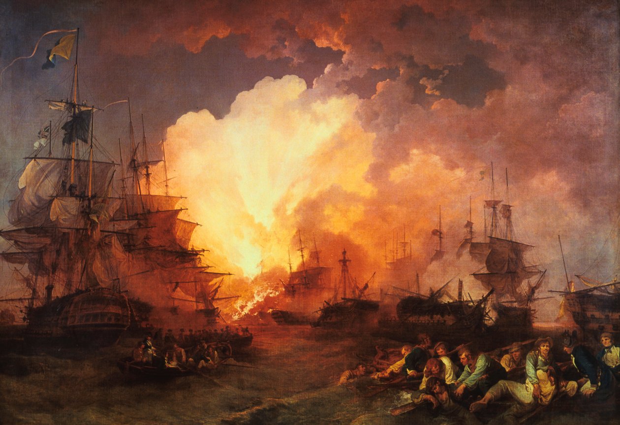 La Battaglia del Nilo, agosto 1798 da J Philippe de Loutherbough