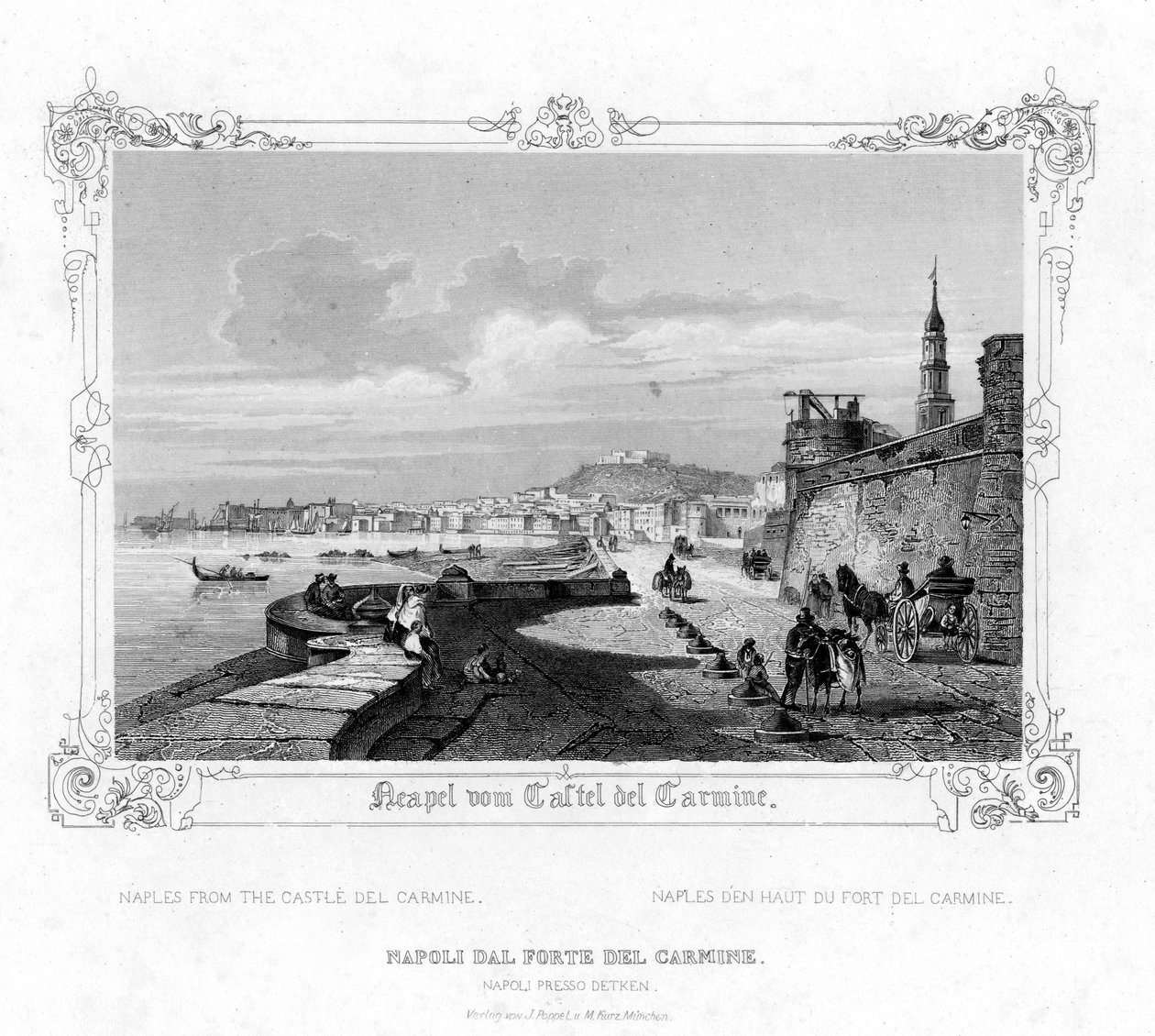 Napoli dal Castello del Carmine da J. Poppel