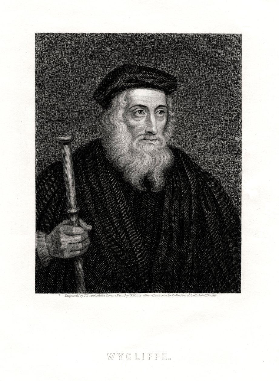 John Wycliffe, teologo inglese, XIX secolo da J. Posselwhite