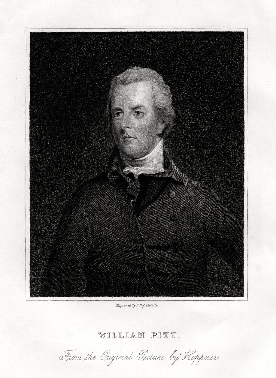 William Pitt il Giovane, statista britannico, XIX secolo da J. Posselwhite