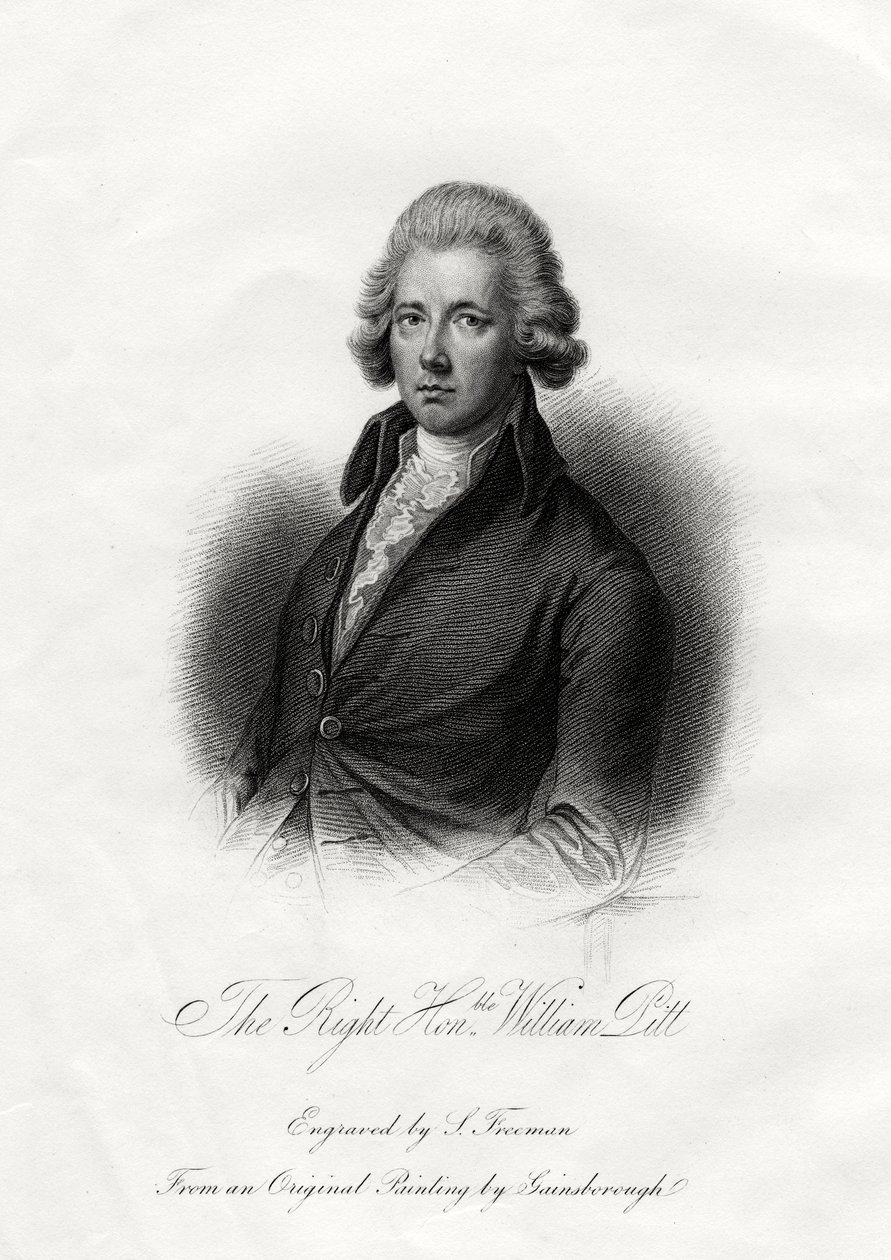 William Pitt il Giovane, statista britannico, XIX secolo da J. Posselwhite