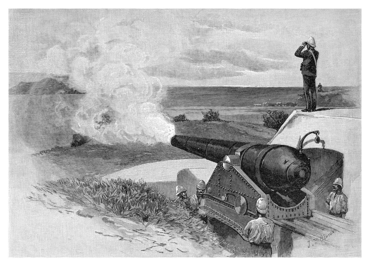 Cannone da 25 tonnellate a Middle Head, Sydney, Nuovo Galles del Sud, Australia, 1886 da J. R. Ashton