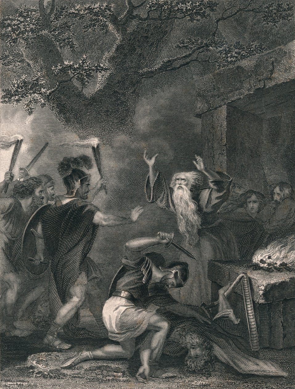 Il massacro dei druidi, metà del XIX secolo da J. Rogers