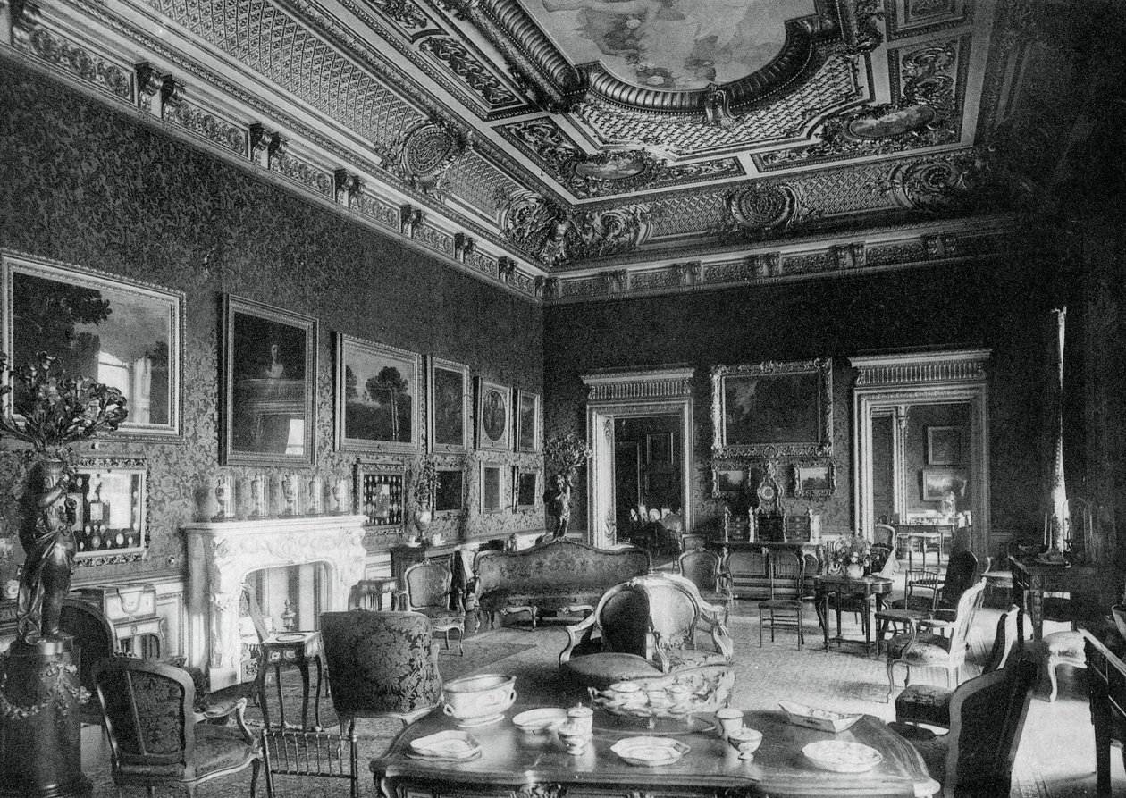 Il salotto, Montagu House, 1908 da J Russell and Sons