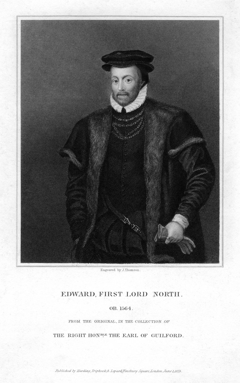 Edward North c1496-1564, 1° Lord North, 1825 da J. Thomson