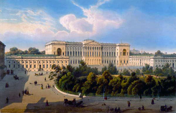 Palazzo del Granduca Mikhail, vista dalla piazza, stampato da Schmidt e Chevalier, pubblicato da Lemercier, Parigi, 1850 da J. after Charlemagne