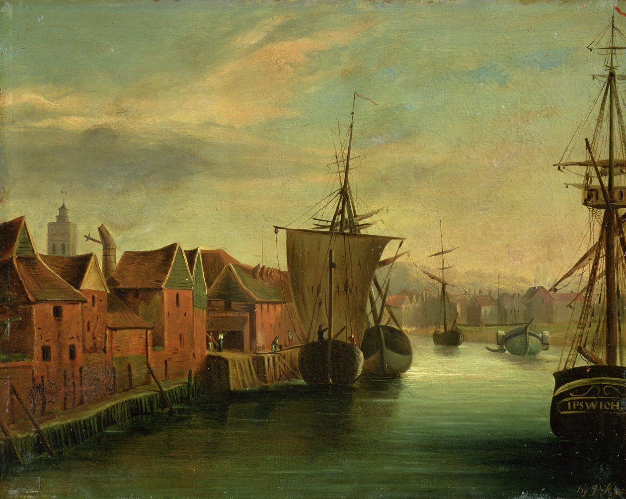 Molo di Santa Caterina, Ipswich, c.1830 da Jabez Hare