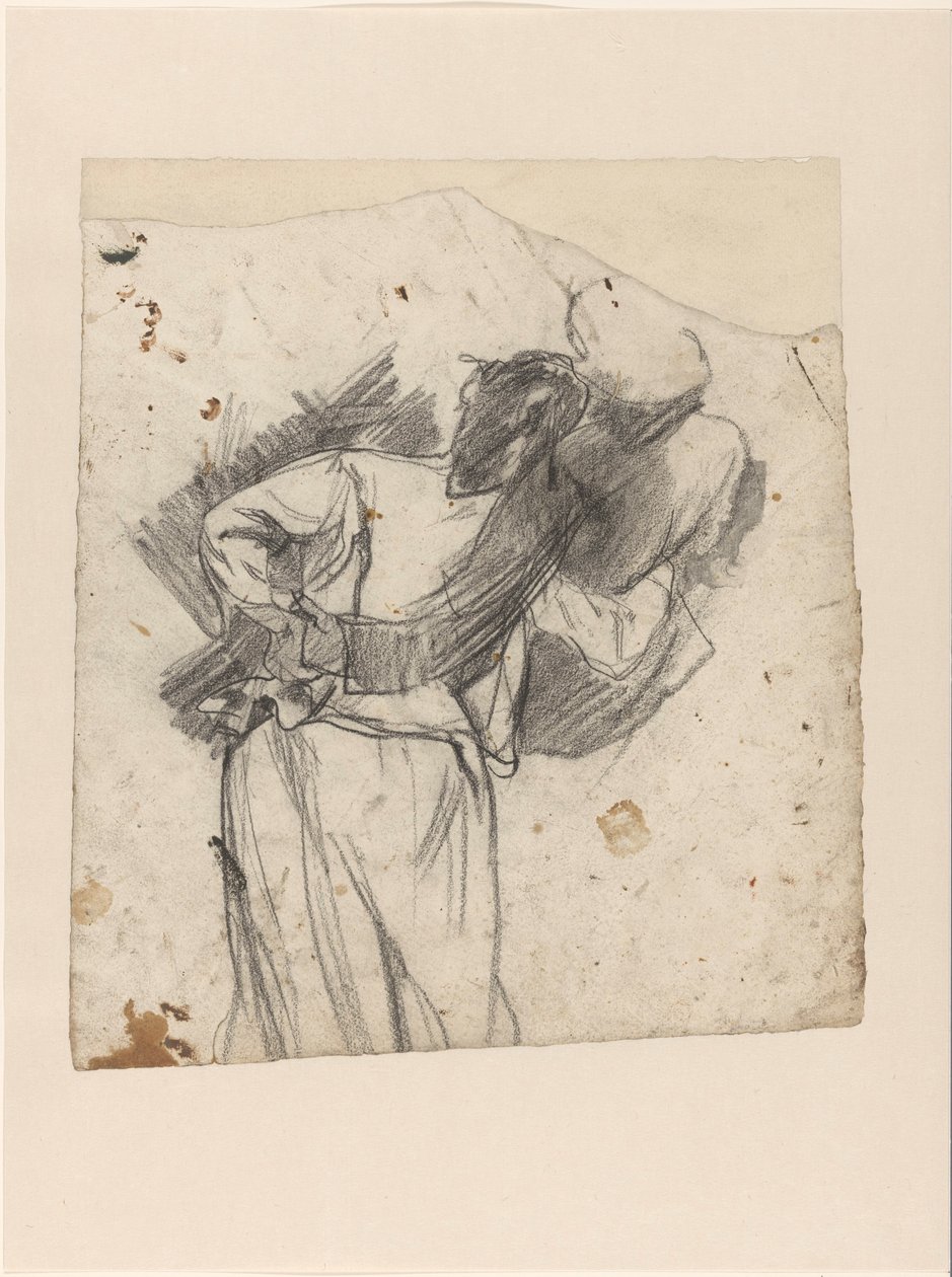 Due figure in piedi, abbracciate, viste di schiena da Jac van Looij
