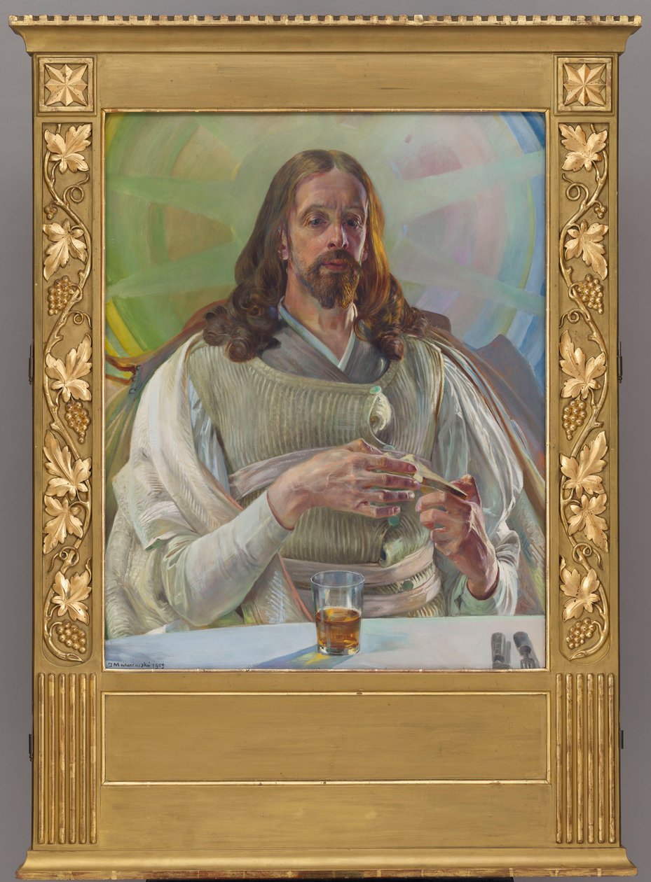 Cristo a Emmaus - parte centrale di un trittico da Jacek Malczewski