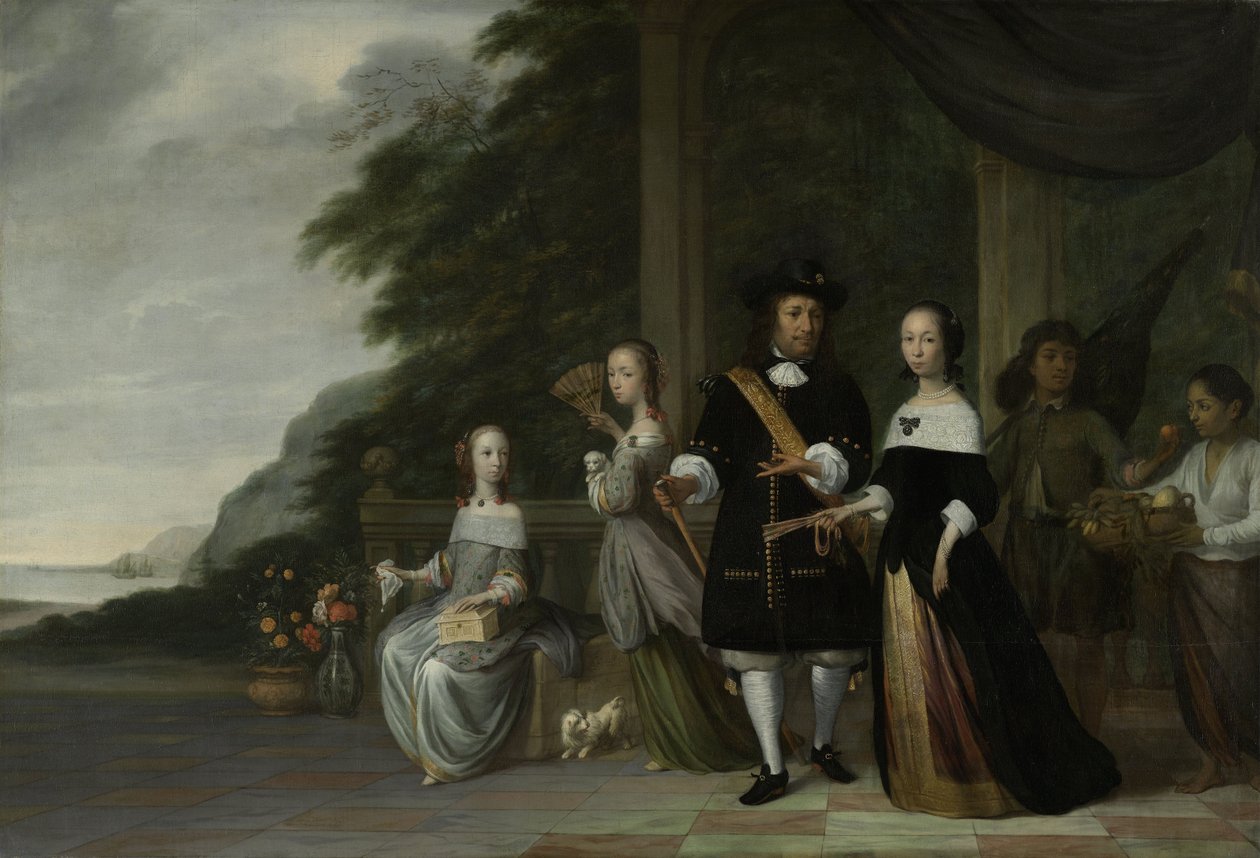 Il capo mercante della VOC Batava Pieter Cnoll e la sua famiglia, 1665 da Jacob Coeman