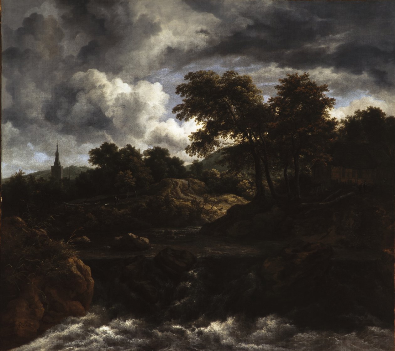 Paesaggio boscoso con cascata, c.1660 da Jacob van Ruisdael