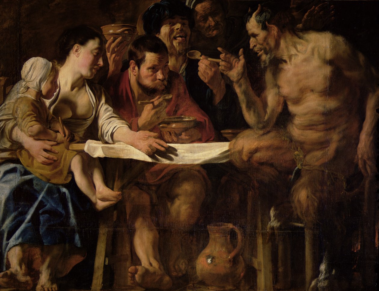 Satiro e contadino, 1620 da Jacob Jordaens