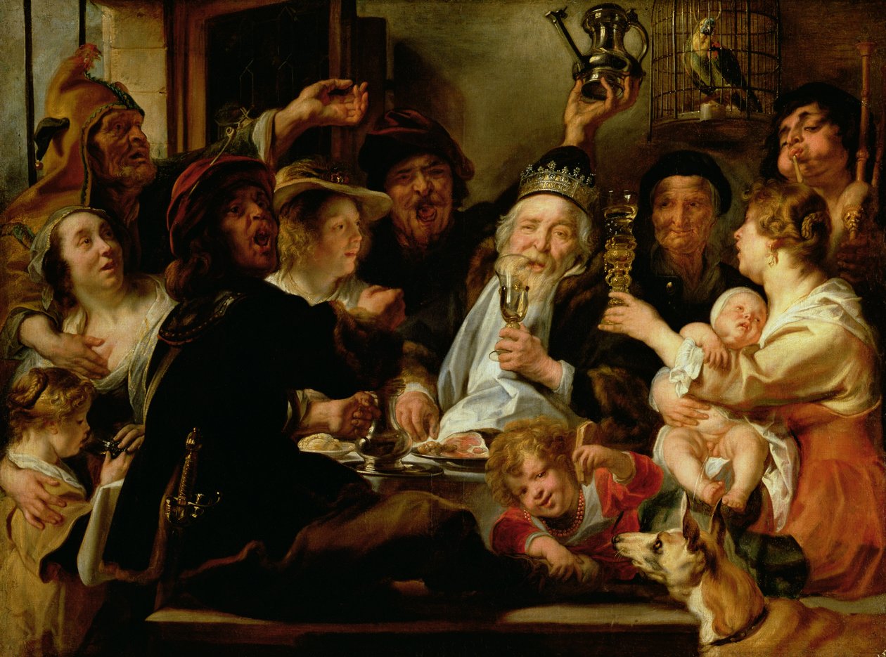Il re dei fagioli (Il re beve), c.1638 da Jacob Jordaens