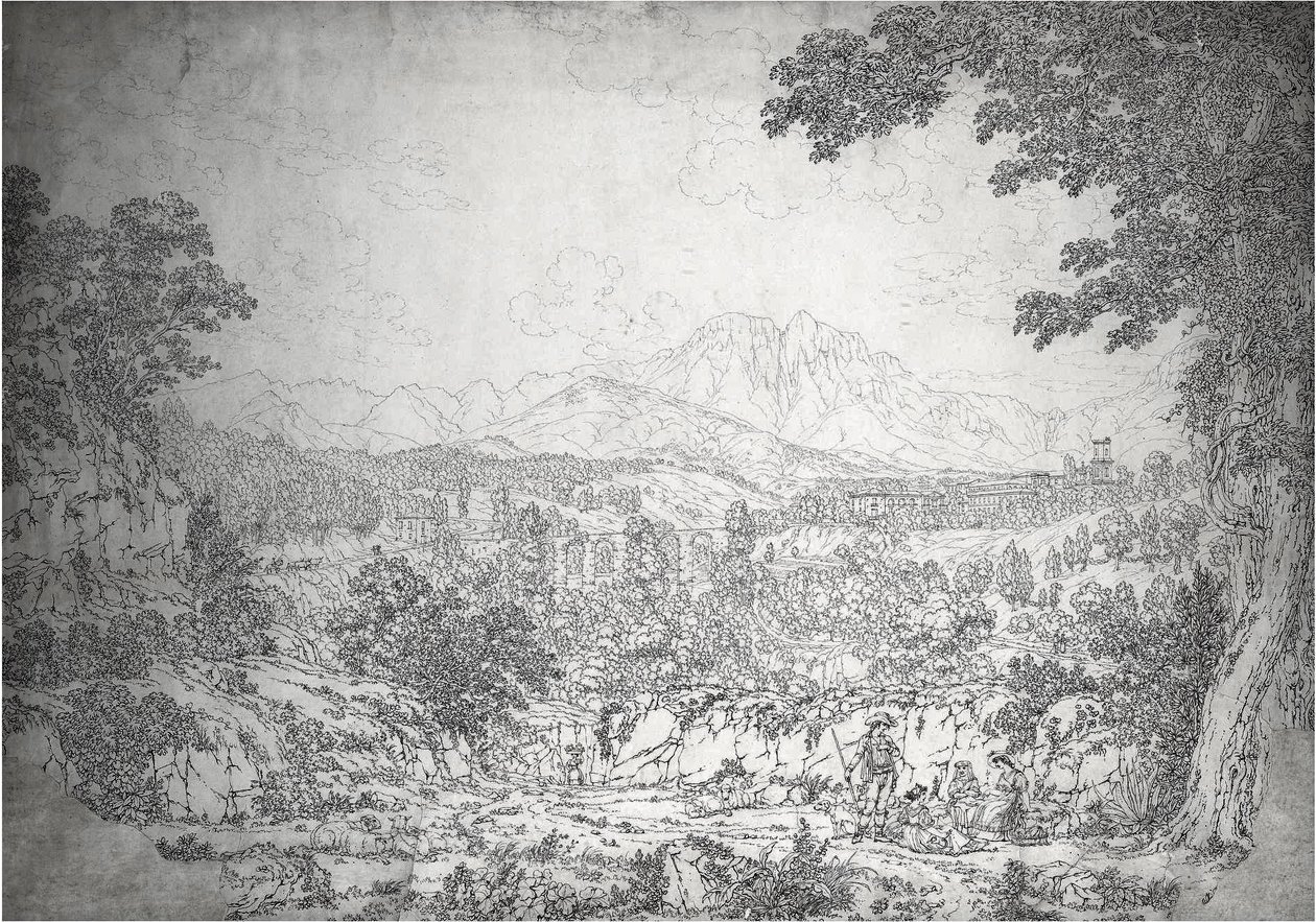 Veduta di Cava dei Tirreni da Jacob Philippe Hackert