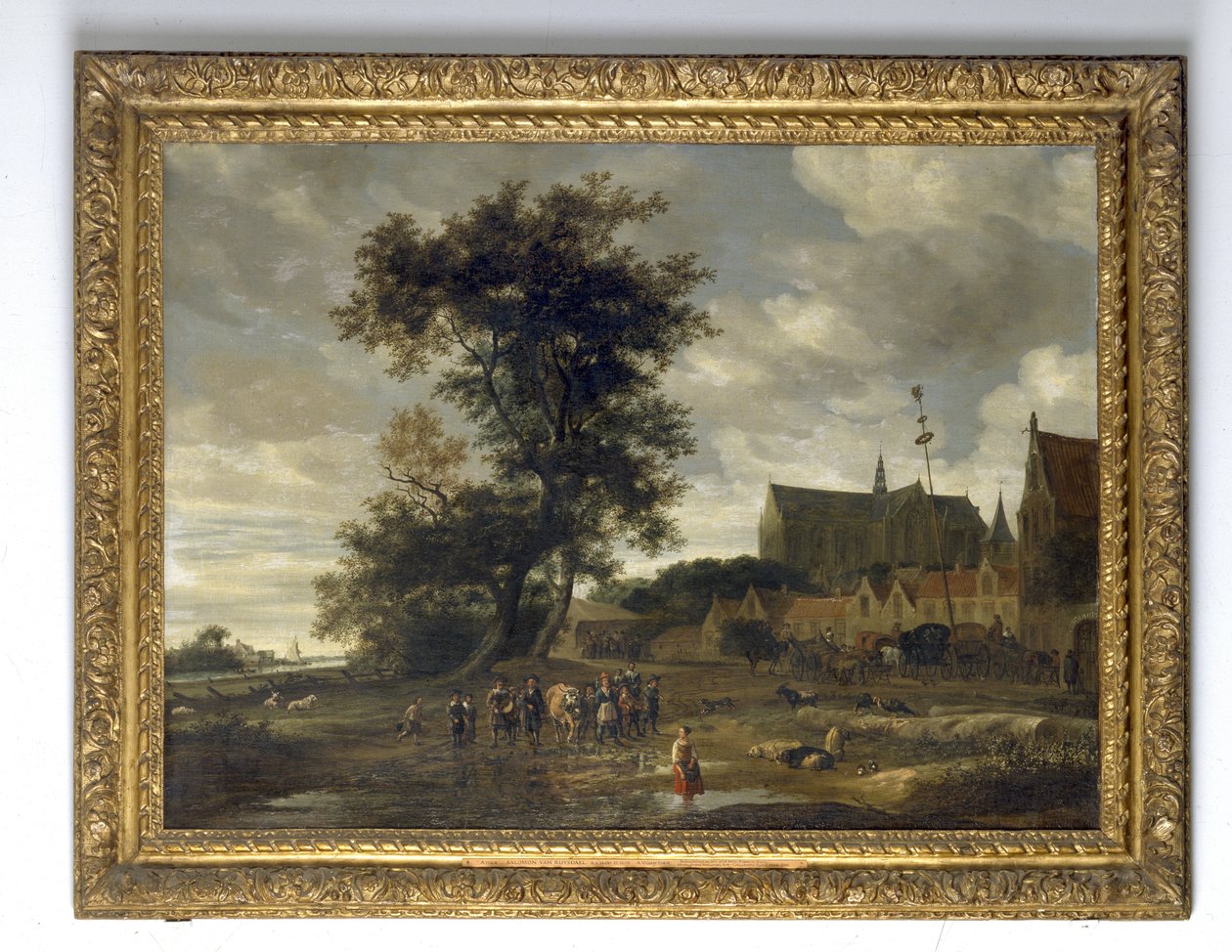 Scena davanti a un palo di maggio con la chiesa di Alkmaar sullo sfondo, 1669 da Jacob van Ruisdael