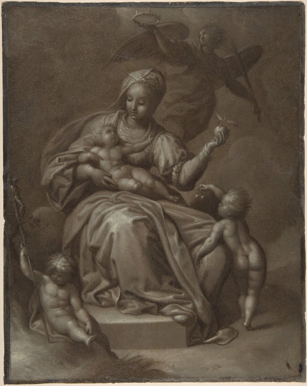 Vergine e Bambino, e San Giovanni Battista da Jacob de Backer