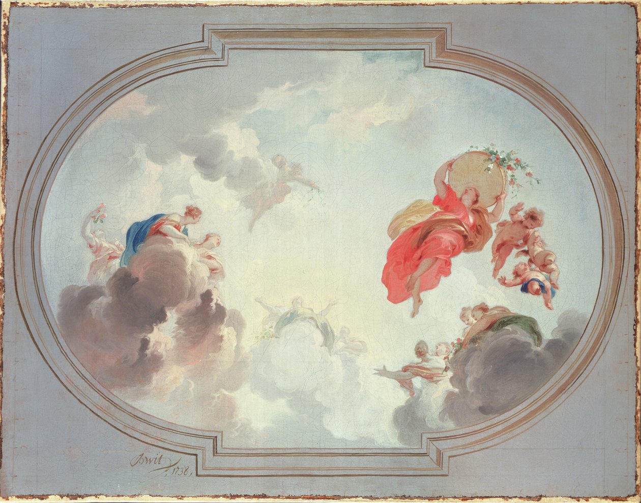Un disegno del soffitto che raffigura l