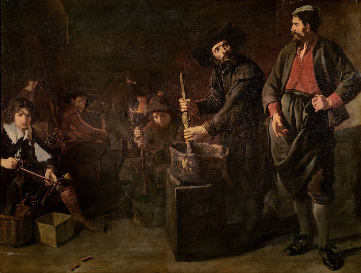 Interno di una bottega di vetrai ad Amsterdam da Jacob or Jacques van Loo