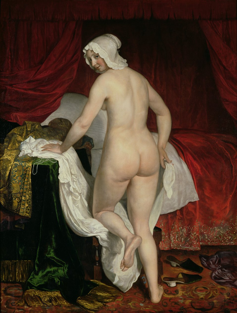 Giovane donna che va a letto, c.1650 da Jacob or Jacques van Loo