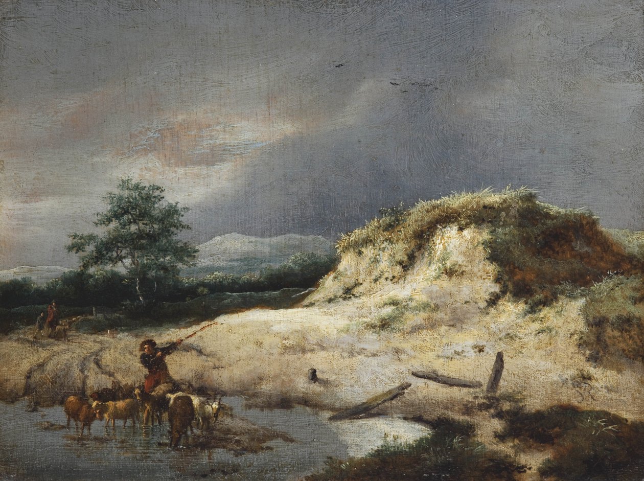 Paesaggio di dune con pastore e il suo gregge da Jacob van Ruisdael