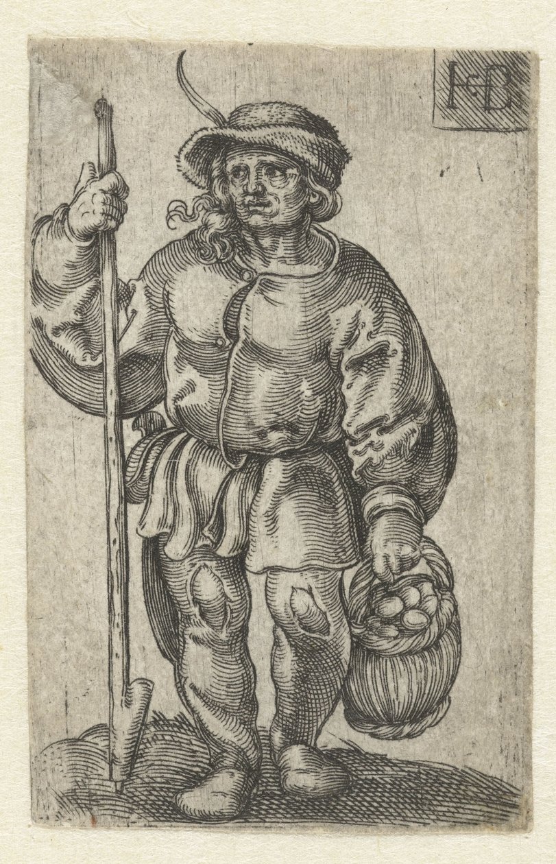 Contadino con un cesto di uova da Jacob Binck