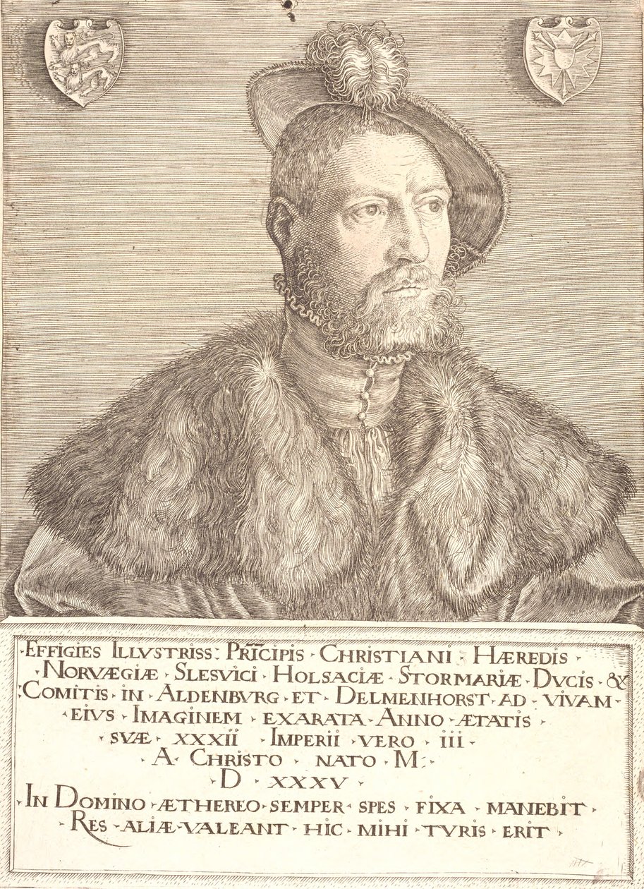 Ritratto di Re Cristiano III da Jacob Binck