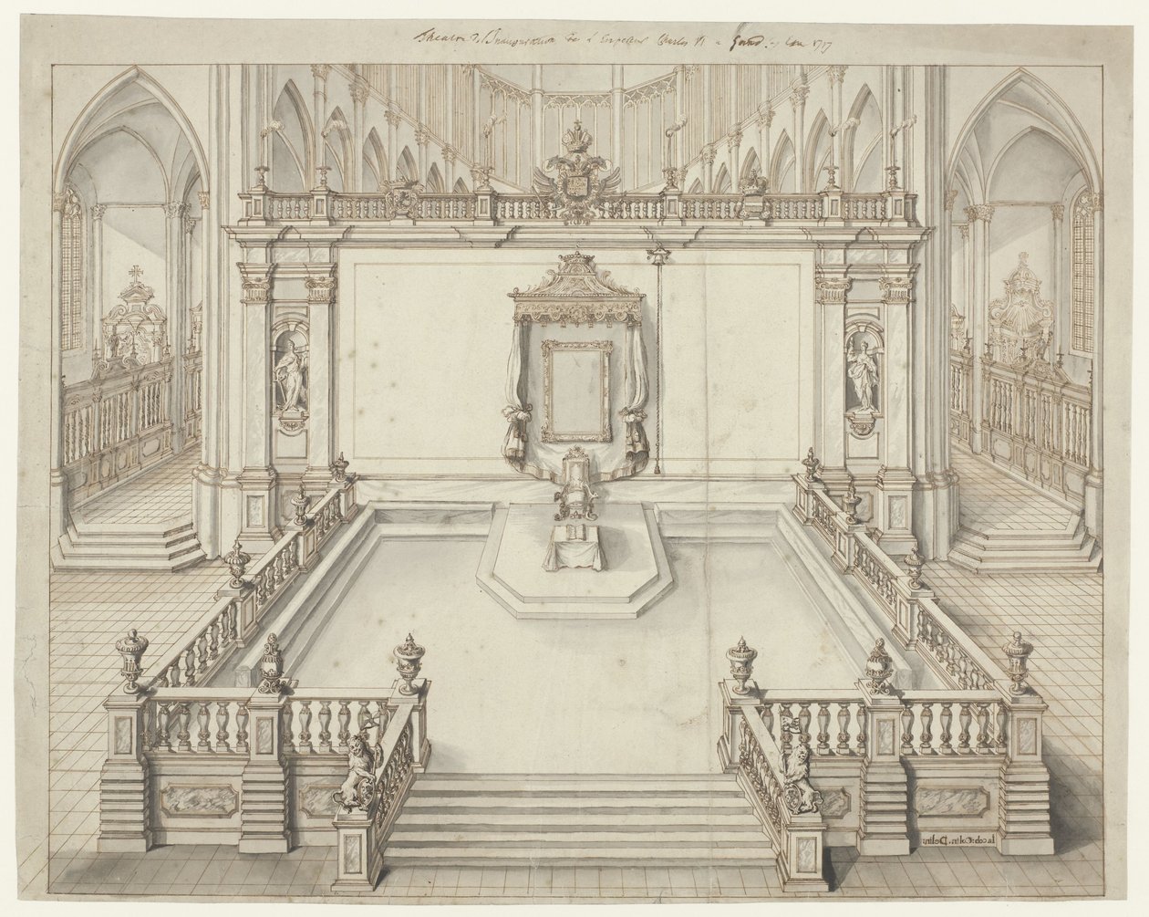 Sala del trono nella chiesa di San Bavone a Gand per l