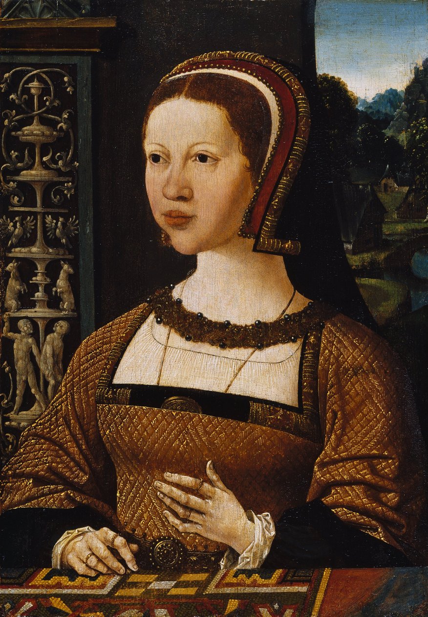 Olandese: Ritratto di donna (regina Isabella di Danimarca) Ritratto di donna forse Elisabetta di Danimarca da Jacob Cornelisz van Oostsanen