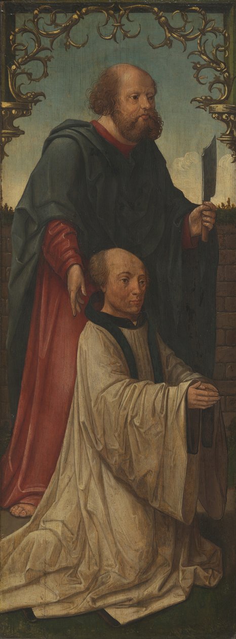 San Mattia e un Donatore, San Andrea (retro) da Jacob Cornelisz. van Oostsanen