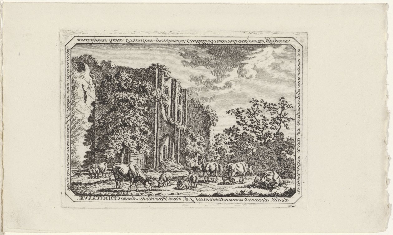 Bestiame presso le rovine di Brederode da Jacob Elias van Varelen