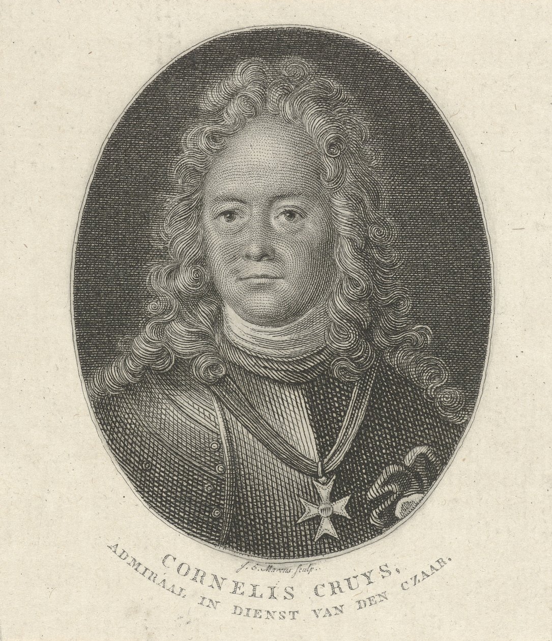 Ritratto di Cornelius Cruys, Vice Ammiraglio della Marina Imperiale Russa da Jacob Ernst Marcus