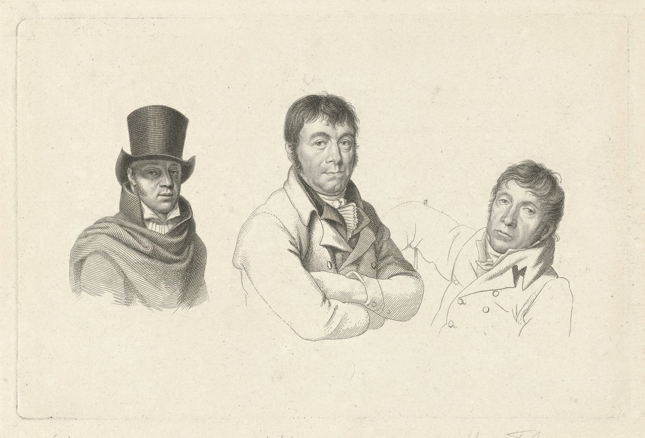 Ritratti di Jan Kamphuysen, Dirk Versteegh e Hendrik de Flines da Jacob Ernst Marcus