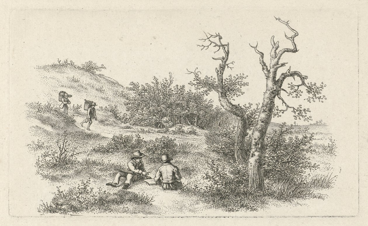 Disegnatori in un paesaggio di dune da Jacob Ernst Marcus