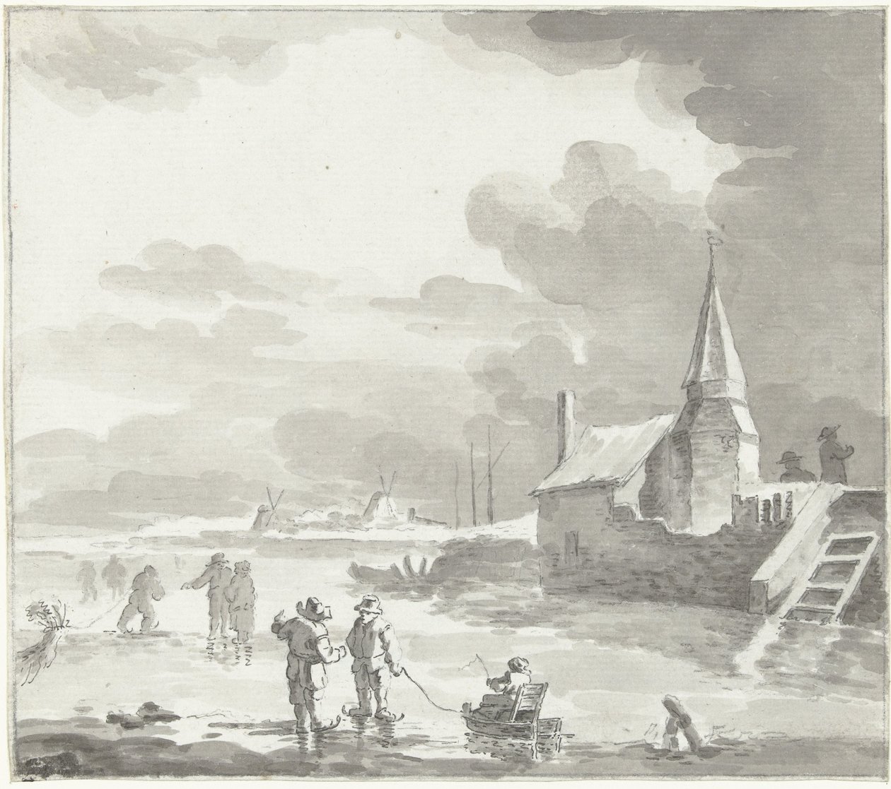 Paesaggio invernale con pattinatori da Jacob Ernst Marcus