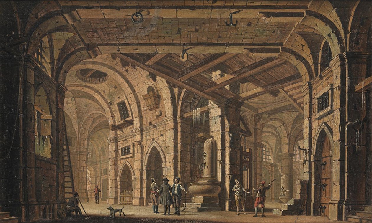 Decorazione Carceraria con Prigionieri e Guardie Carcerarie da Jacob Fabris