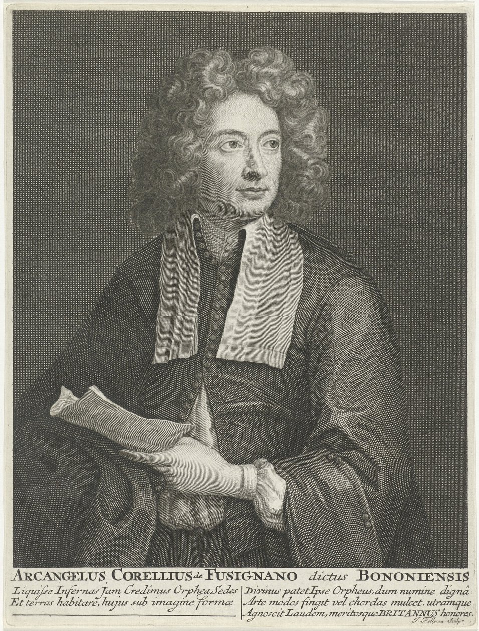 Ritratto del Compositore e Violinista Arcangelo Corelli da Jacob Folkema