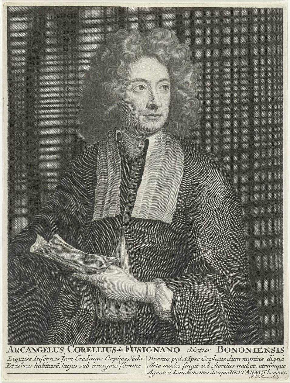 Ritratto del compositore e violinista Arcangelo Corelli 1653-1713 da Jacob Folkema