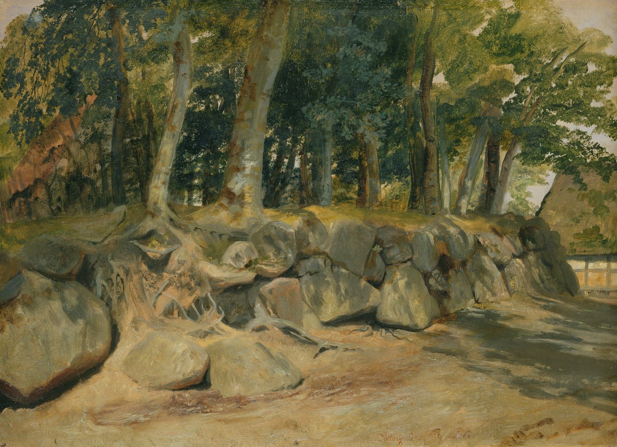 Il muro di pietra a Sottorf, 1839 da Jacob Gensler