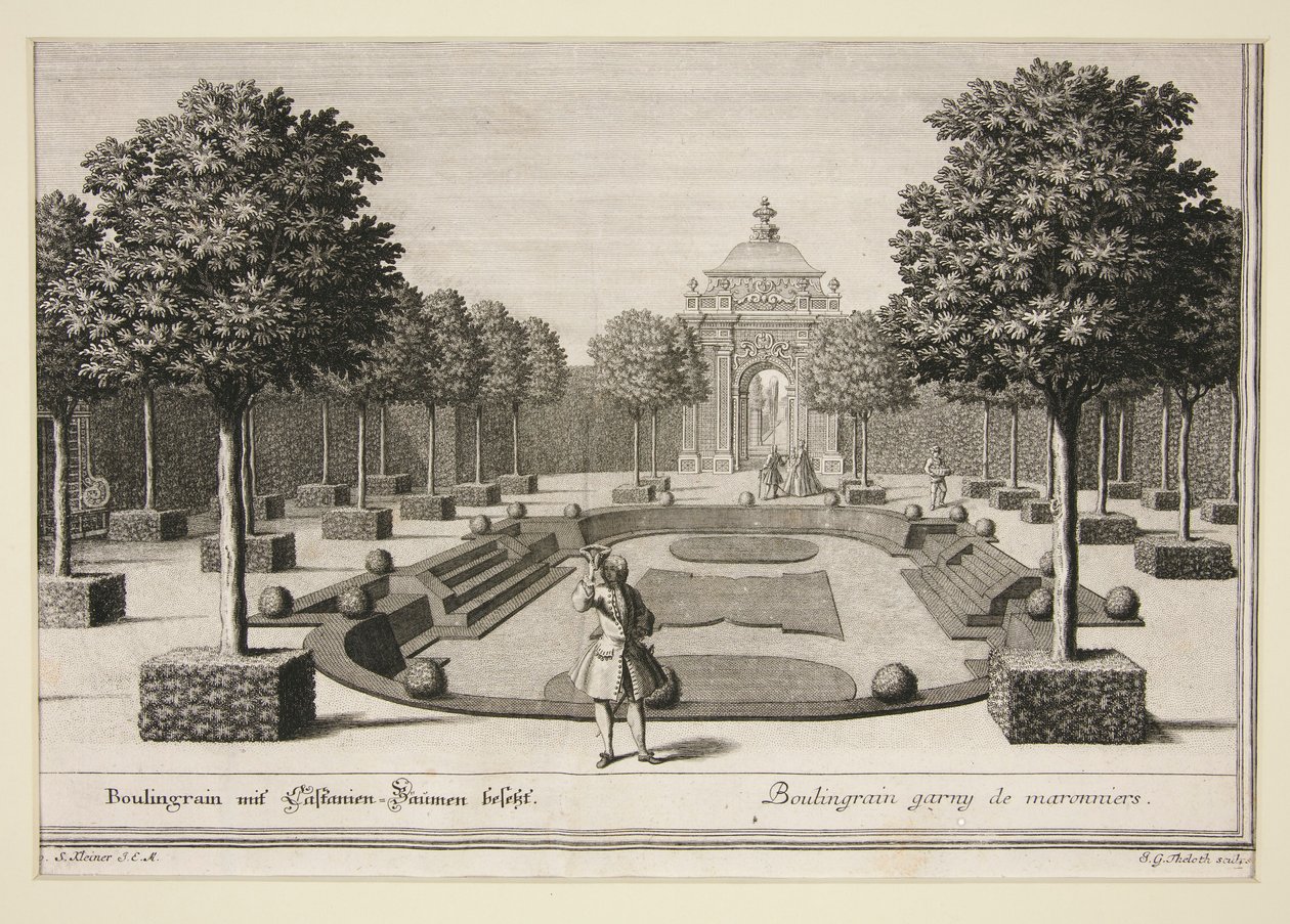 Scena del giardino: Boulingraine con alberi italiani da Jacob Gottlieb Thelot