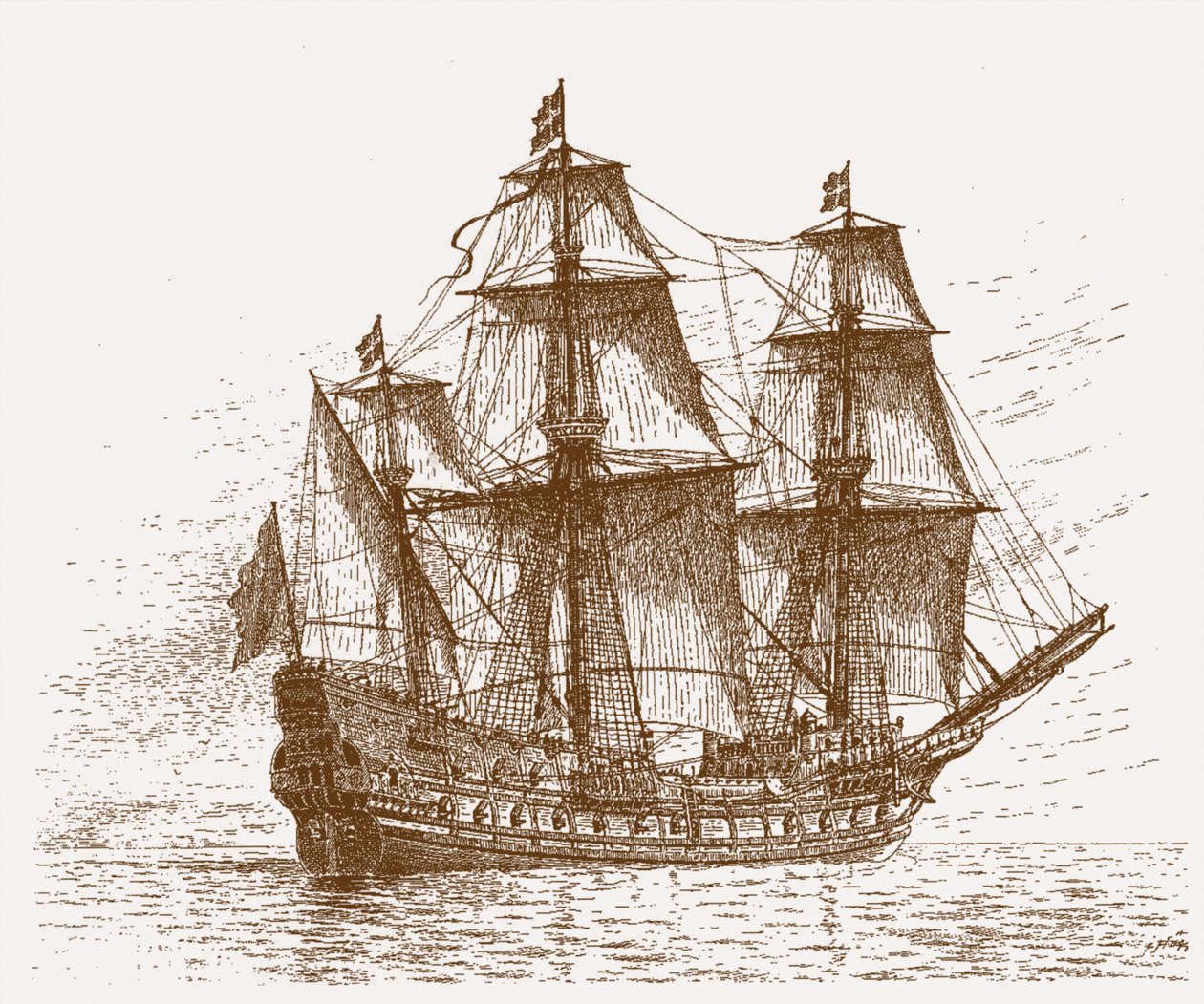 Ammiraglia svedese Mars Makalös prima della battaglia di Gotland-Öland, 30-31 maggio 1564, c. 1908 da Jacob Hagg