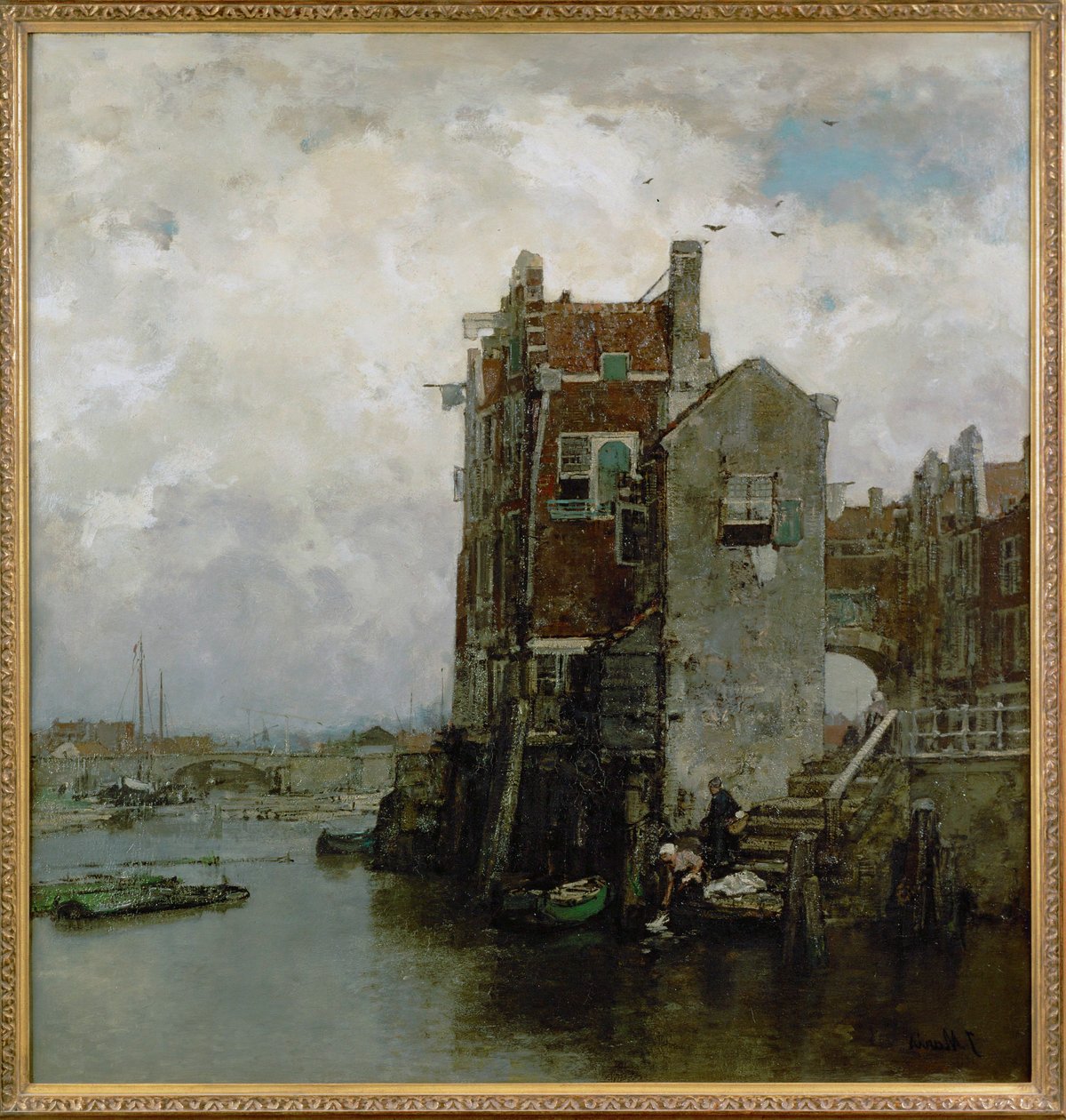 Veduta della vecchia Dordrecht (dipinto) da Jacob Henricus or Hendricus Maris
