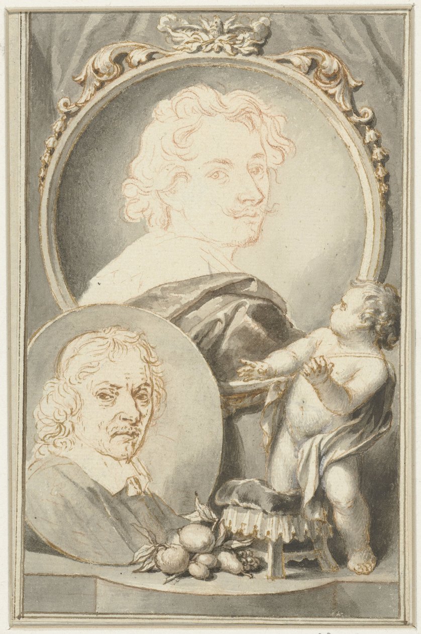 Ritratti di Anton van Dyck e Jacob de Bray da Jacob Houbraken