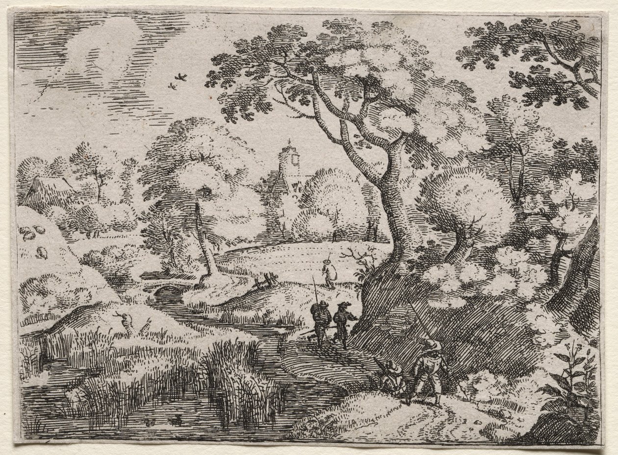 Sei paesaggi: Sentiero tra palude e banca boscosa, c. 1595 da Jacob I Savery