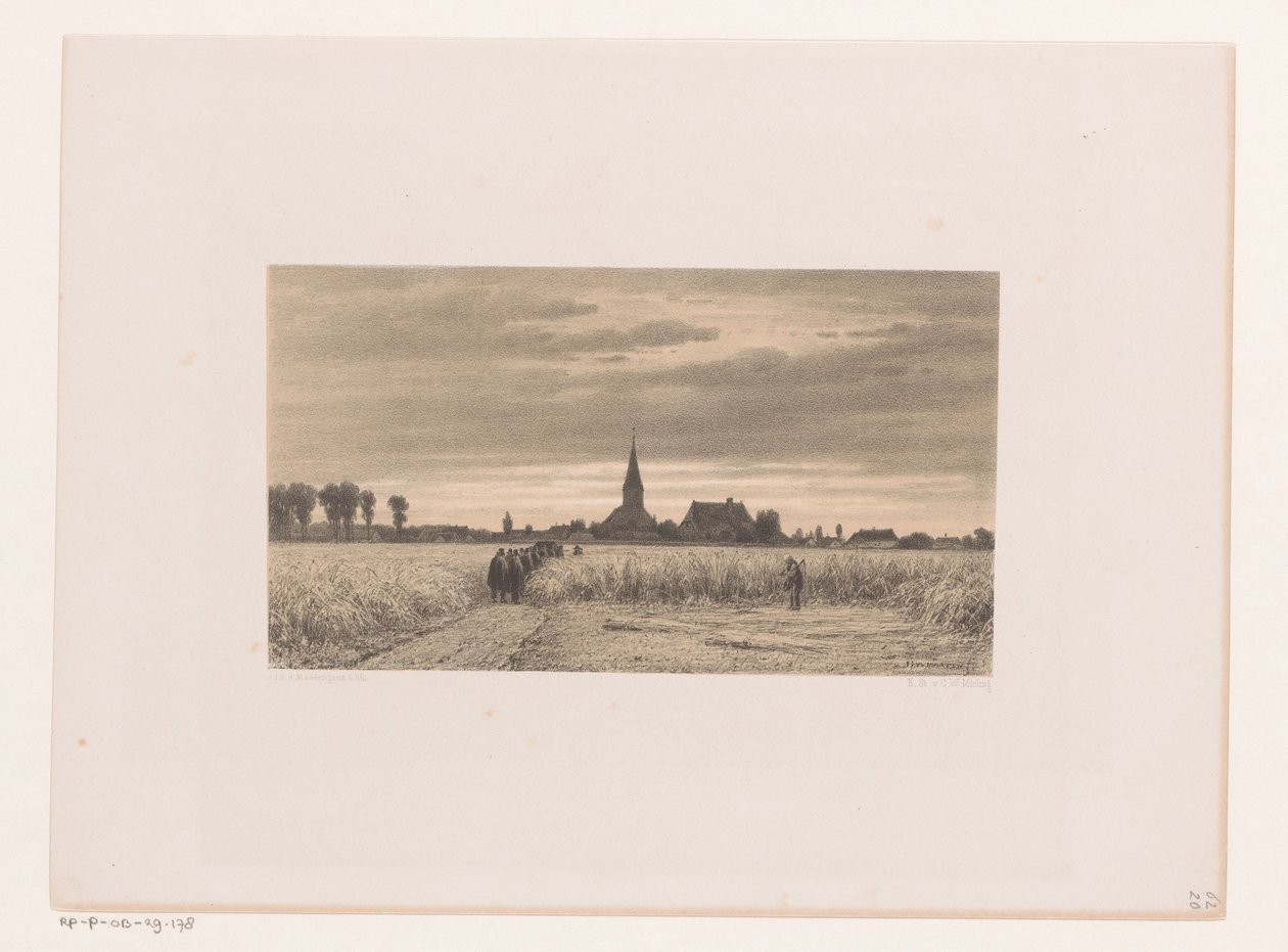 Processione funebre in un campo di grano da Jacob Jan van der Maaten