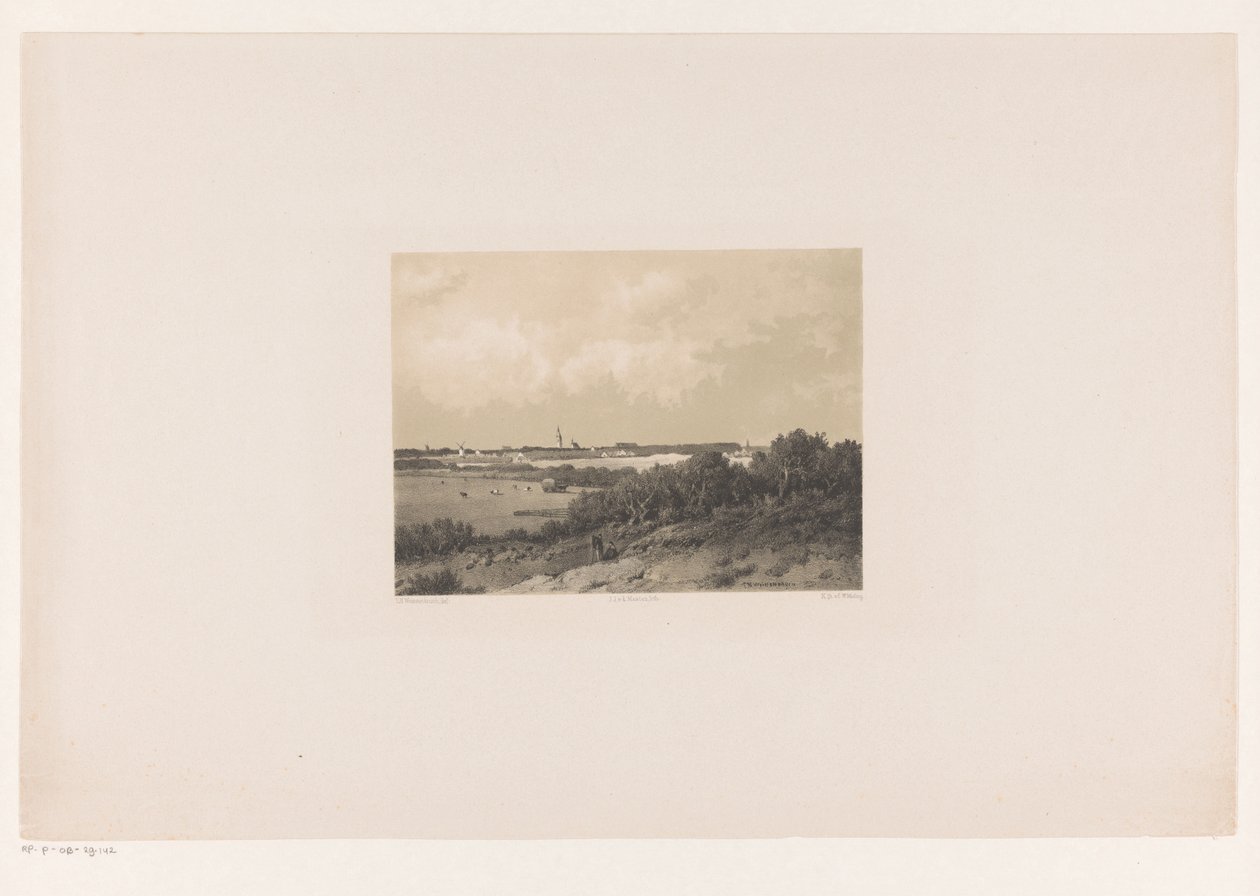 Paesaggio con villaggio all