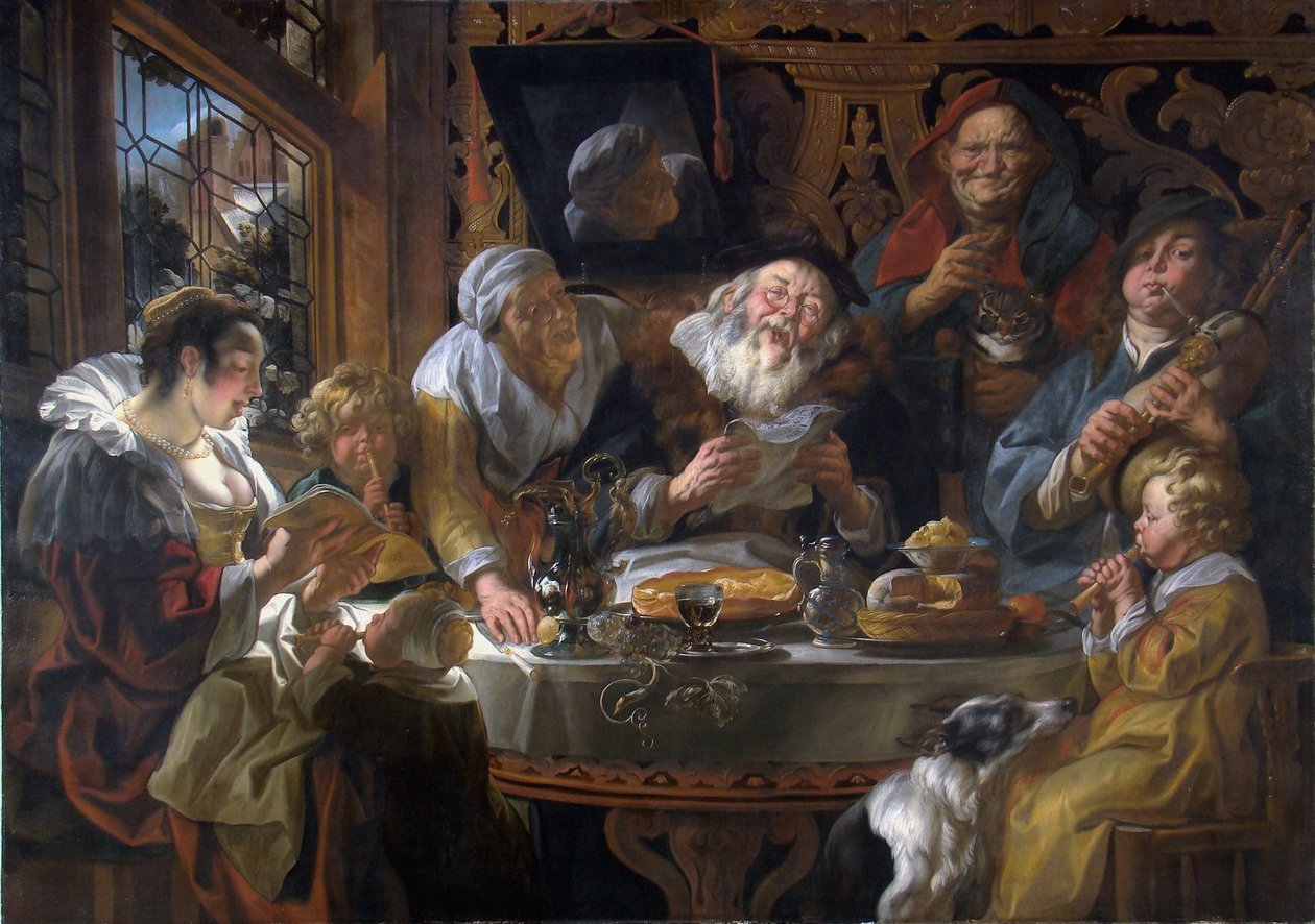 Come i vecchi cantano, così i giovani suonano da Jacob Jordaens