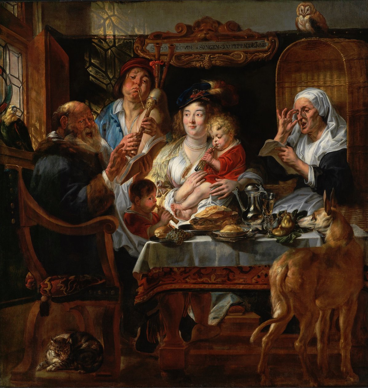 Come i vecchi cantano, così i giovani suonano da Jacob Jordaens