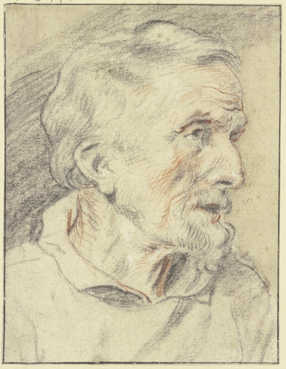 Ritratto a mezzo busto di un uomo anziano di profilo verso destra da Jacob Jordaens